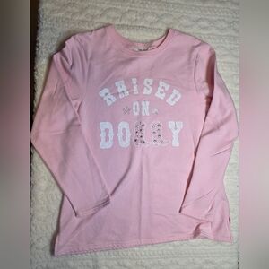 Indigo Soul Raised on Dolly Pink Graphic Tee Size Large Western Cowgirl